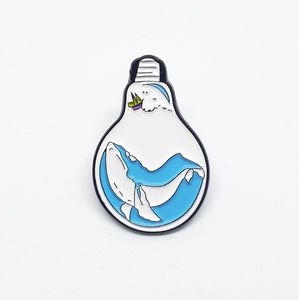 Whale in a light bulb enamel pin whale enamel pin